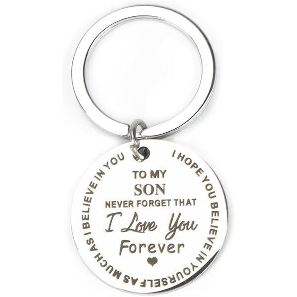 3/$25 To My Son Never Forget That I Love You Forever Stainless Steel Keychain